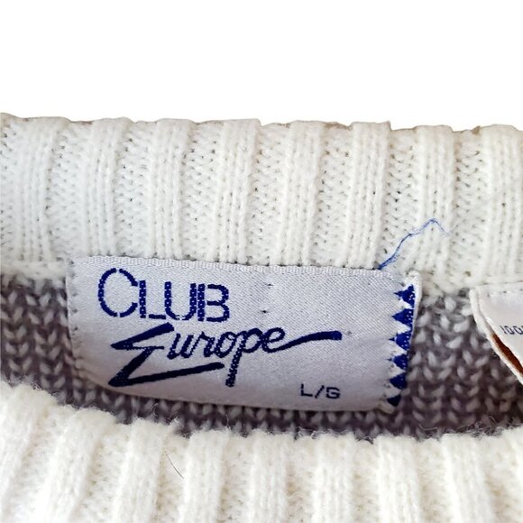 VINTAGE Weekend Aztec White Fleece Retro Coastal Sweater. Size Large - Picture 5 of 7